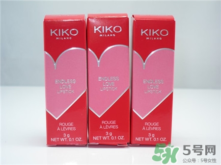 kiko情人節(jié)限定口紅色號 kiko心形口紅試色