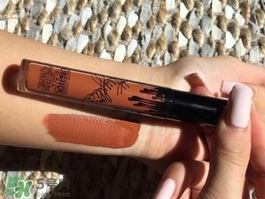 kylie cosmetics口紅pumpkin色號試色