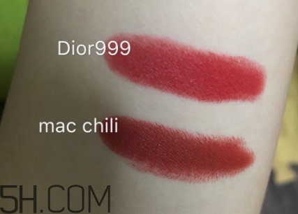 mac小辣椒和迪奧999一樣嗎？mac chili和dior999試色對比